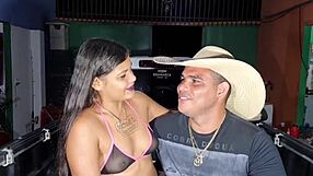 Tigresa rides cowboy on car! Husband joins live and fills her face and mouth with cum!