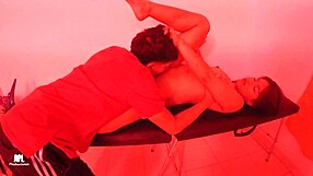 Latina brunette neighbor gets pussy eaten and doggystyle fucked in homemade spa massage part 1