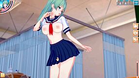 Sanae Kochiya's Boobs Rubbed Intensely in 3DCG Hentai