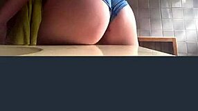 girl records in bathroom