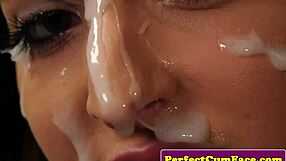 Masturbating British Babe Sucking Cock with Heels On for Cum Facial