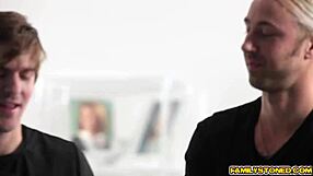 Hope Howell Drops to Her Knees to Suck Step Bros' Massive Cocks in a Wild Threesome