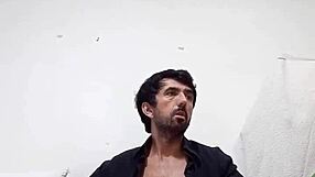 Big 25cm dick erupts in see-through black underwear