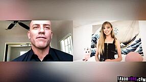 Haley Reed enjoys pleasuring herself with a big purple dildo