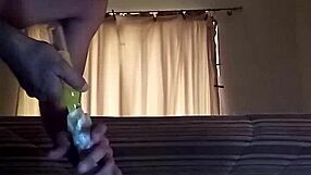 Mature woman engages in detailed anal sex using a toilet brush for intense assfucking