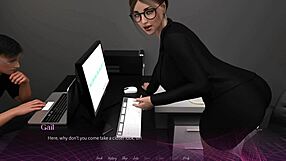 Secrétaire de bureau séduit avec gros seins pour baise brutale