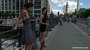 German Babe Bound and Humiliated in Public Outdoor Domination with Monster Cock