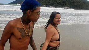 Paty Bumbum discovers Wallif Santos' big cock on the beach!