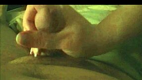 plump liz woodward gives handjob with french nails