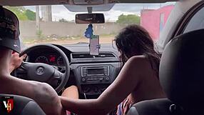 Motorista De Aplicativo Drills Busty Teen Any Sousa In Raw Action