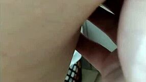 The married woman feels her lover's cum filling her ass with intense pleasure.