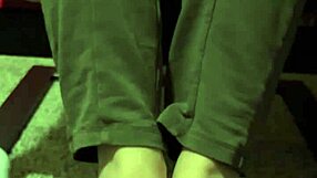 Tsm - Dylan teases with a barefoot footjob through sweatpants. Full video shows every detail.