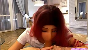 Sloppy Housewife Sucks and Rides Big Thick Cock Till He Cums