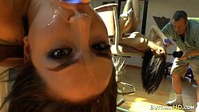 extreme throat session with toys and dildo on her ass