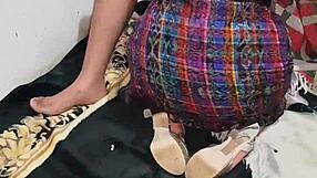 My sexy latina gets cum on her face after sucking