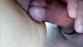 The married woman feels her lover's cum filling her ass with intense pleasure.