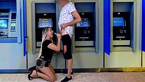 Nocturnal Blowjob at Public ATM