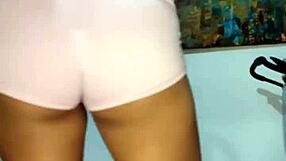 Brunette twerks wildly in class, soaking her panties