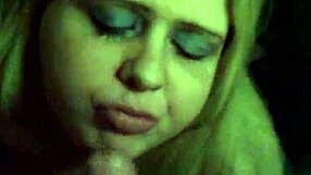 The intriguing sight of cock cum splashing on her face