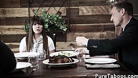 hey, watch this taboo stepmom share a hard dick with a hairy teen in a wild 3some!