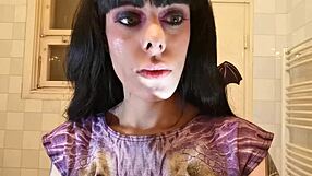 Teen 18+ slave performs mouth and teeth fetish with toothbrush in POV after goodmorning blowjob, part 1 HD