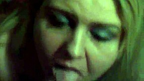 The intriguing sight of cock cum splashing on her face