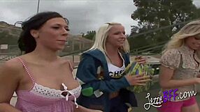 Ever seen three hot girls tease with toys until they climax together in a steamy lesbian play?