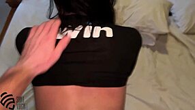 the courier delivers and shakes with orgasm