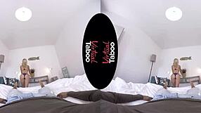 blonde milf takes two cocks in hardcore taboo pov