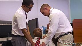 gay blowjob men eating cum from big cocks in hr meeting