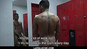 Uncut Latino Barebacks Intensely in Gym Shower Orgy