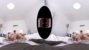 blonde milf takes two cocks in hardcore taboo pov