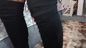 Latina brunette in lingerie teases with masturbation, exciting monster cock to cum in oral