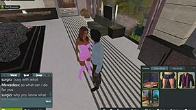 Mercedes Sucks Boss's Big Cock on Knees