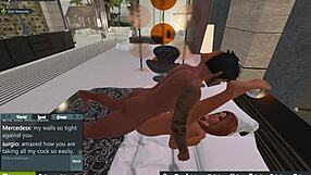 Mercedes Sucks Boss's Big Cock on Knees