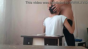 Who lost at cards performs cunnilingus in this lesbian illusion game.