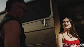 ToughLovex slut challenge: Veronica Valentine bends over outdoors