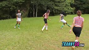 Hot Shemales Fuck Hard During Soccer Match