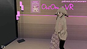 เฮ้ย สาวแมวร้อนกำลังกระแทกหมอนแรงในวีอาร์แชทอีอาร์พี!