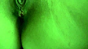 The big natural titted babe explores her magic wand