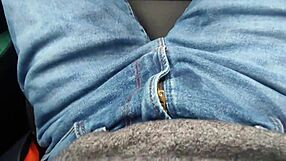 Detailed scene of peeing inside the car