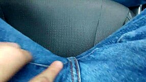 Detailed scene of peeing inside the car