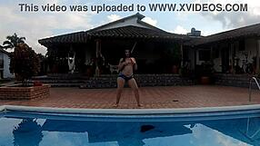 Bold latina dances, squirts in public sex