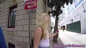 Curvy Blonde Teen 18+ Gets Fucked in Doggystyle and Blowjob POV with Big Cock and Handjob.