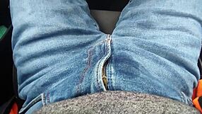 Detailed scene of peeing inside the car