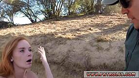 Amateur MILF Teen 18+ Threesome With Outdoor Border Hopping Redhead