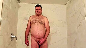 nude guy jerks off and swallows cum