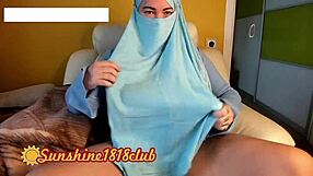 Hey, check this Saudi Arab wife in hijab showing off big boobs on webcam last November 13th