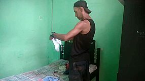 Husband's best friend silently fucks Colombian latina pussy outdoors near neighbors.