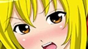 this girl can't control herself in marionette fantasy blowjob and pussy play